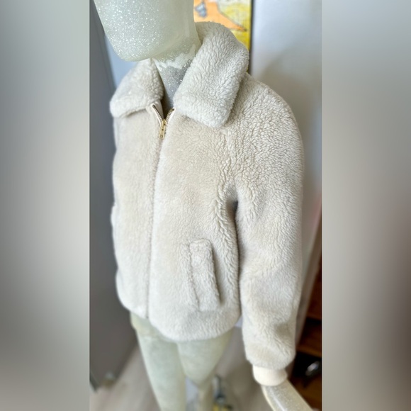 J.Crew Women’s Ivory Sherpa Teddy Zip-Up Jacket w/ Pockets. Size XXS - Picture 6 of 13